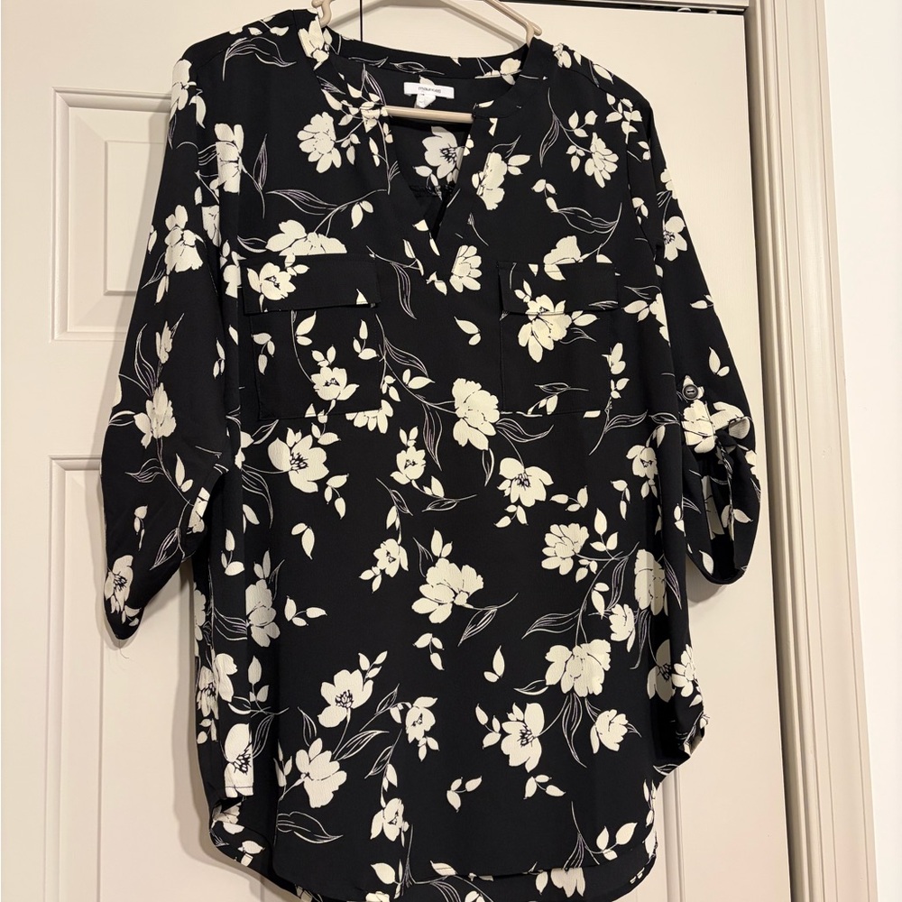 Maurice’s Floral Black and White shirt